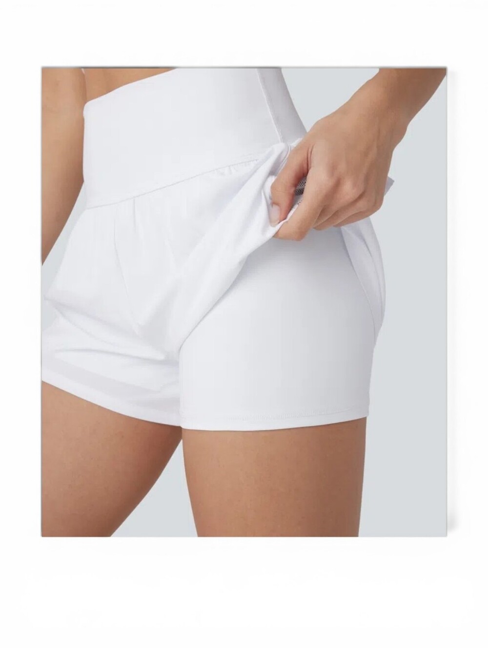 🆕️ Halara Breezeful High Waisted Ruffle Yoga Shorts Womens Small - Picture 2 of 14
